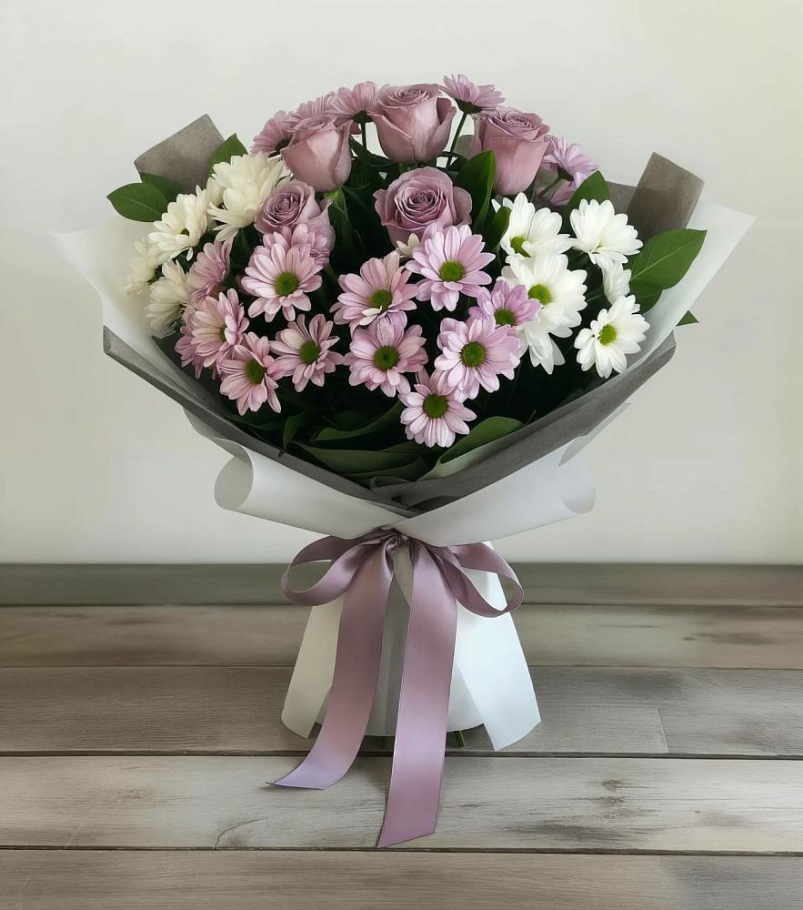 Букет цветов из: Хризантемы и Розы в Шебалино
