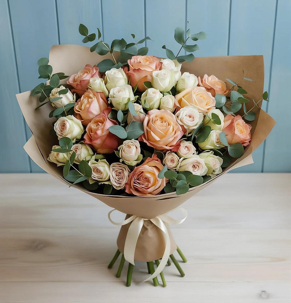 Букет цветов из: Альстромерии и Розы в Шебалино