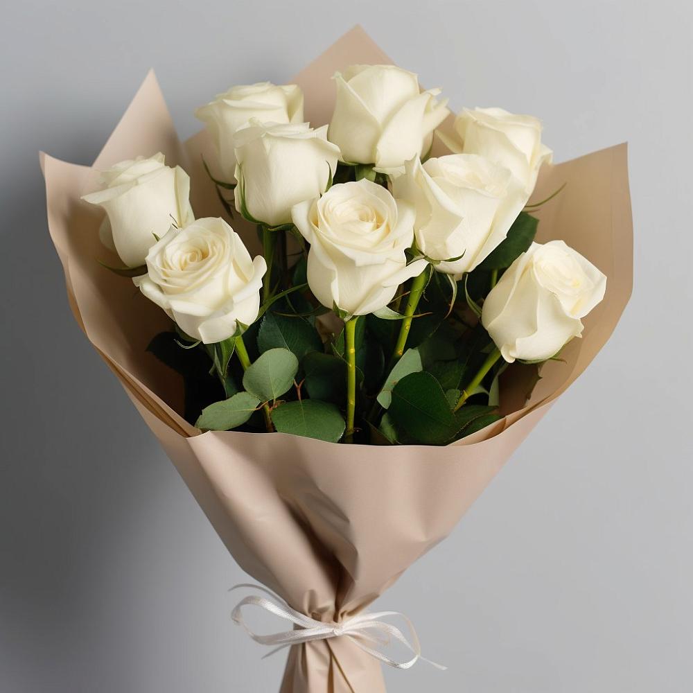 Букет 9 Белых роз Эдлесс Лав в Шебалино