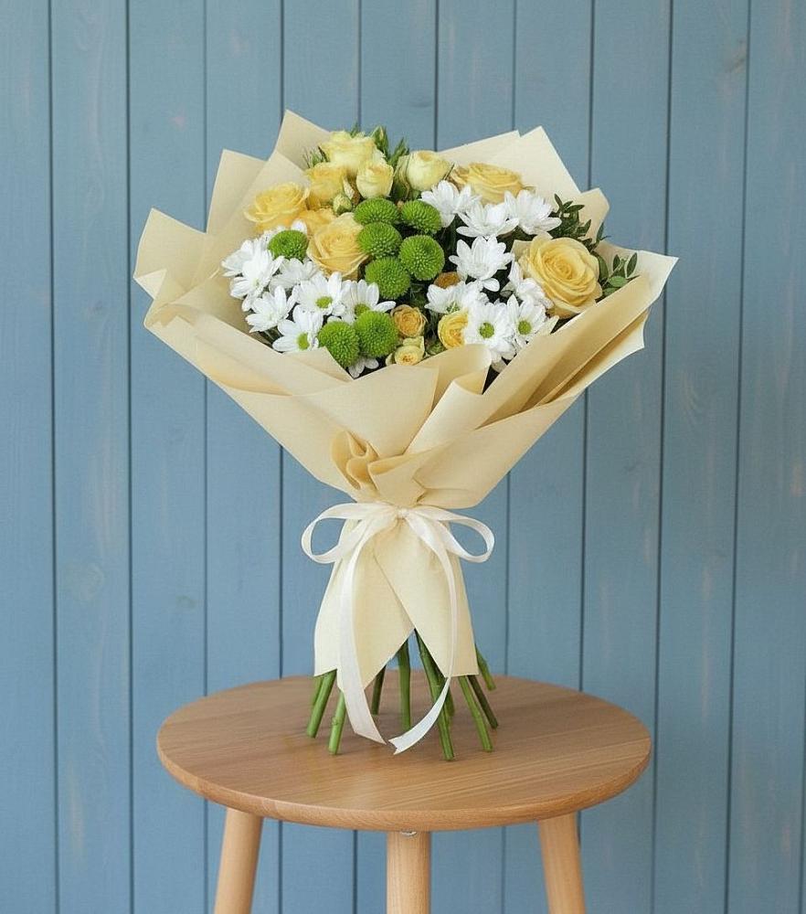 Букет цветов из: Хризантемы и Розы в Шебалино