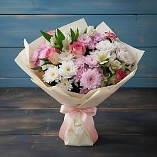 Букет цветов из:  Хризантемы, Альстромерии и Розы в Шебалино