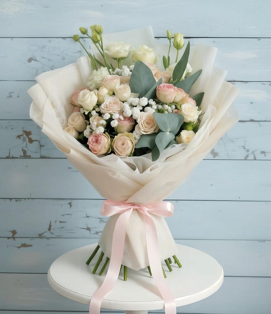 Букет цветов из: Розы и Лизиантусы в Шебалино