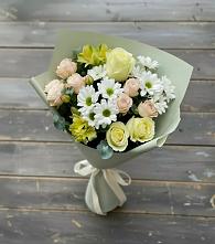 Букет цветов из:  Альстромерии, Розы и Хризантемы в Шебалино