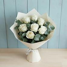 Букет Белые розы в Эвкалипте #REPLACE_PRED# Шебалино
