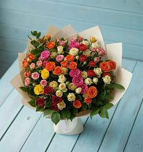 Букет Микс из разноцветных кустовых роз #REPLACE_PRED# Шебалино